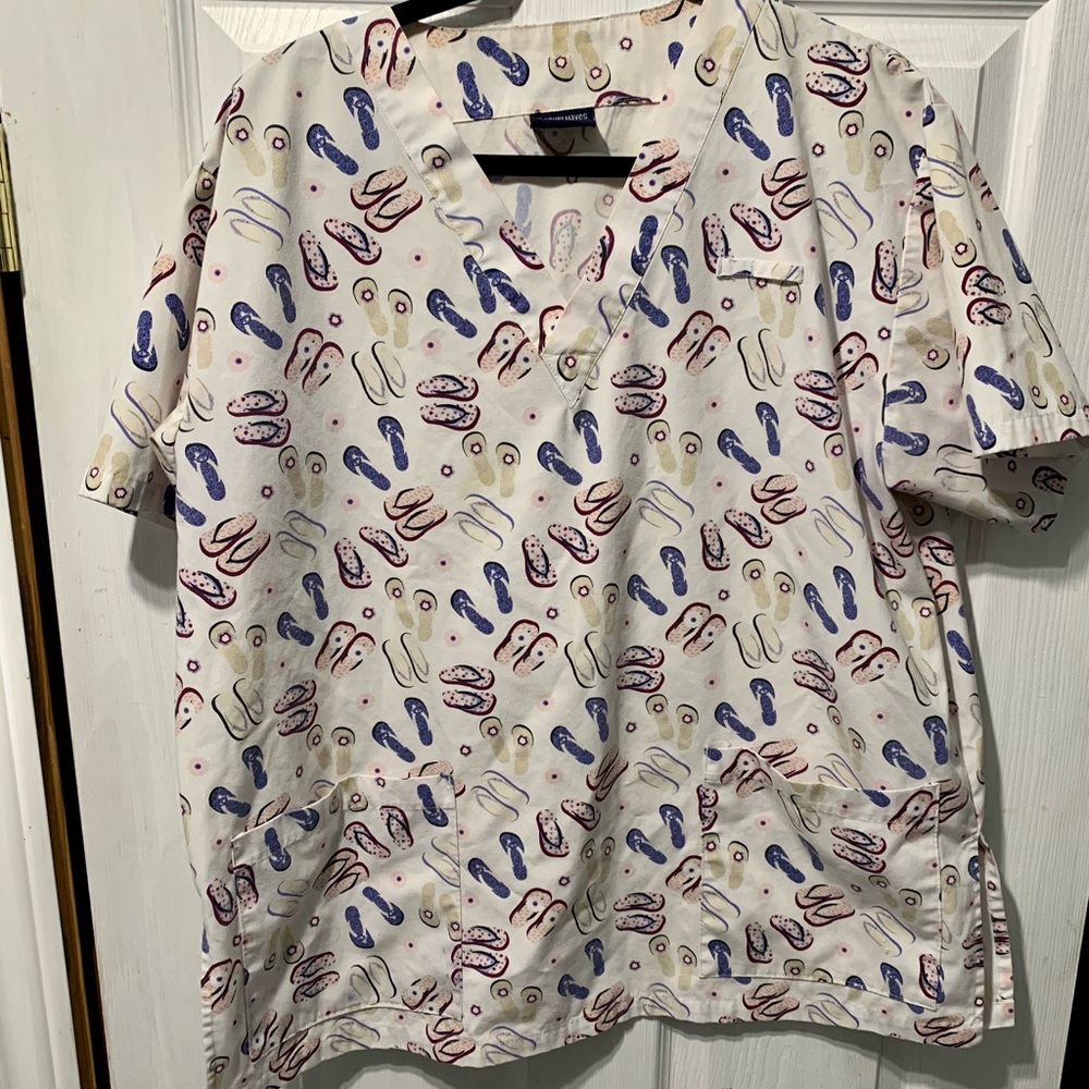 Flip flop scrub top